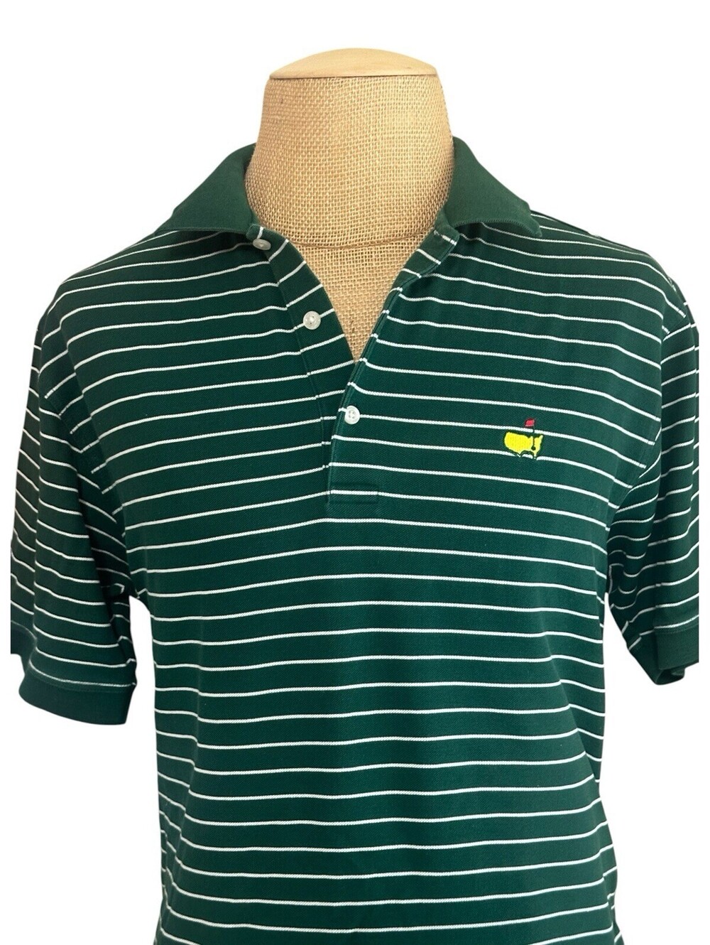 VTG Masters Collection Shirt Mens XL Striped Golf Polo 60s Two Ply Mercerized